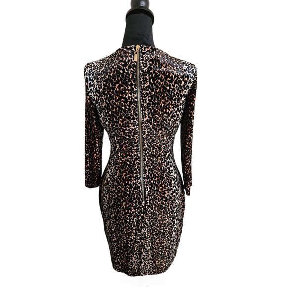 Cache Vintage Women's Velvet Leopard Print Sheath Dress Size 4 - Picture 2 of 8